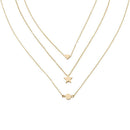 Simple Women Multi Layers Star Heart Clavicle Chain Geometry Alloy Necklace A
