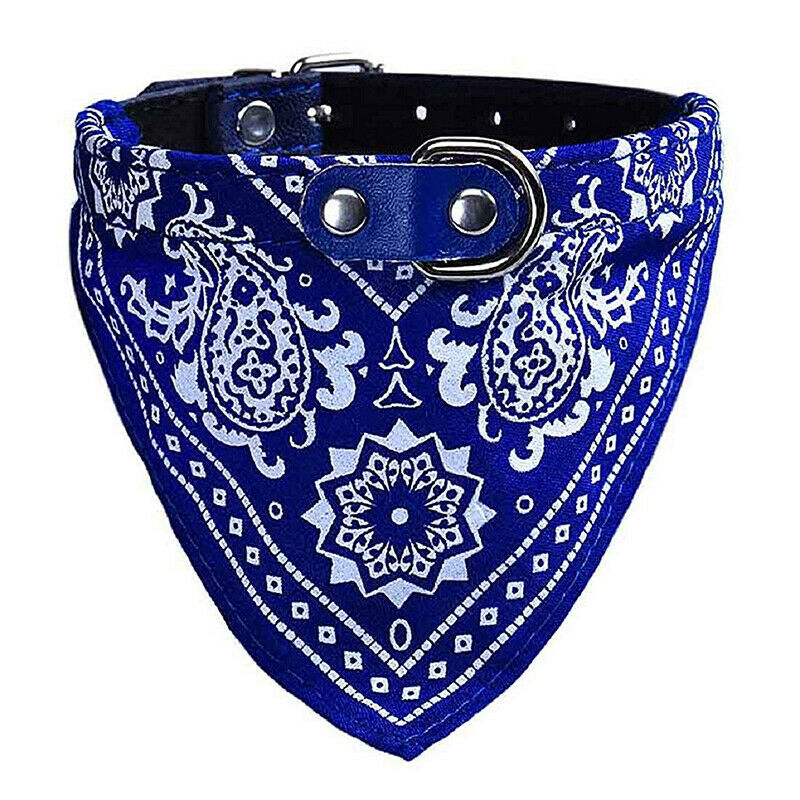 Adjustable Pet Dog Collar Cat Neck Scarf Bandana Collars Blue