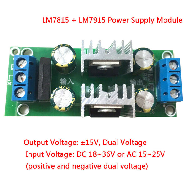 LM7815 + LM7915 Â±15V dual voltage regulator rectifier bridge power supply mo LJ