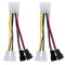 2pcs 4-Pin Molex to 3-Pin fan Power Cable Adapter Connector 12v*2 / 5v*2