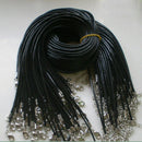 10Pcs Black PU Leather Cord String Rope Lobster Clasp Necklace For DIY s G8U9