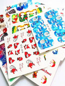 16 Sheets Nail Art Water Transfer Stickers Winter Christmas Decals Cover Colors