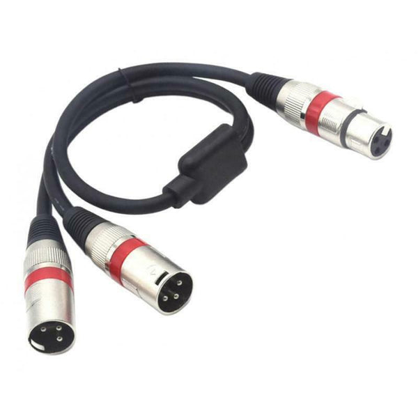 New XLR Female To Dual 2 Male Plug Splitter Cord Audio Expansion Cable Line