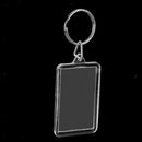 10pcs ACRYLIC BLANK KEYRINGS INSERT PHOTO KEYCHAIN DIY Handicraft 28x49mm