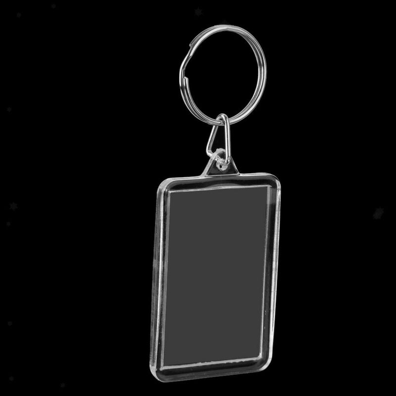 10pcs ACRYLIC BLANK KEYRINGS INSERT PHOTO KEYCHAIN DIY Handicraft 28x49mm