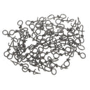 Pack of 100pcs Black Fishing Fastach Clips Fishing Clips Swivels Connector