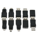 Qty 10 5pin Mini Changer Adapter USB Male to Female Micro USB Converter