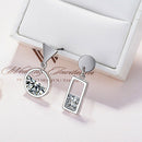 Women Crystal Rhinestone Circle Square Asymmetric  Drop Dangle Ear Stud Earri %o
