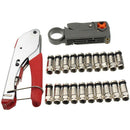 1 Set Coaxial Cable Wire Stripper Rg6/Rg59 F Compression 20Pcs Connector To