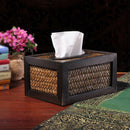 Retro Bamboo Wood Facial Tissue Box Cover/Holder for Bathroom Countertops