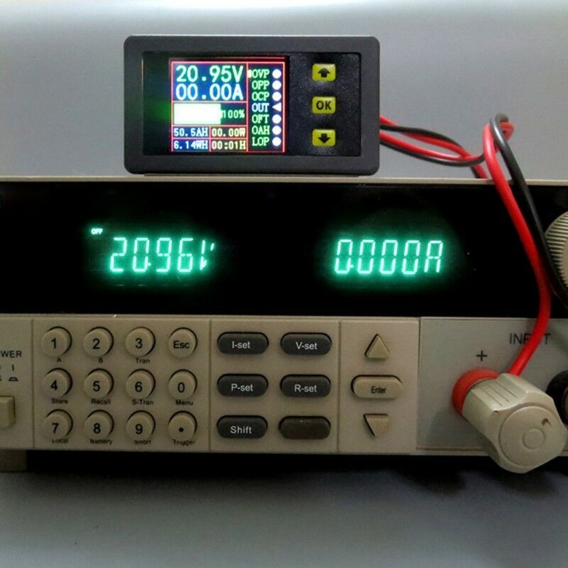 DC 0-90V 0-20A Digital Multimeter Charge-Discharge Battery Tester Volt Amp Meter
