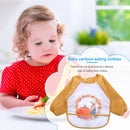 Cartoon Full Sleeve Baby Bib Waterproof Paint Feeding Apron (Pink Rabbit)
