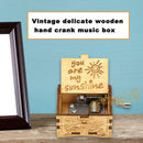 Retro Hand Cranked Music Box Wood Carved Kid Child Birthday Gift Home Decor