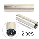 2pcs 3Pin XLR Male to XLR Male Microphone Power For Adapter Plug Connector A