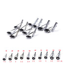 80pcs 10Sizes Steel Fishing Rod Pole Guide Tip Top Ring Eye Repair Kit Black JR
