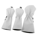 3Pack Durable Golf Wood Head Cover Waterproof Wood Driver Headcover Sleeve White