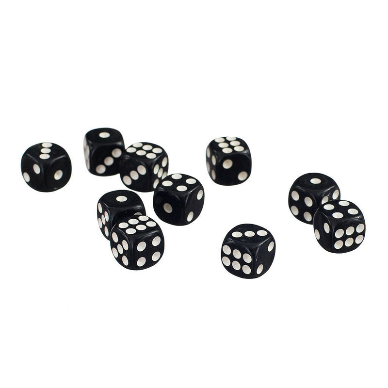 [Lot 50x 12mm Opaque Six Sided Spot Dice Games D6 for D&D RPG Gaming Black