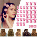 30PCS DIY Silicone Hair Curlers Set Kit Soft Rollers Hair Care No Hea E7D3
