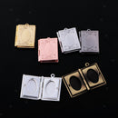 6 pcs charm pendants photo locket to open photo picture amulet - colorful