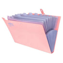 12 Pocket Portable File Organizer Accordion Folder Documents Holder (Pink)