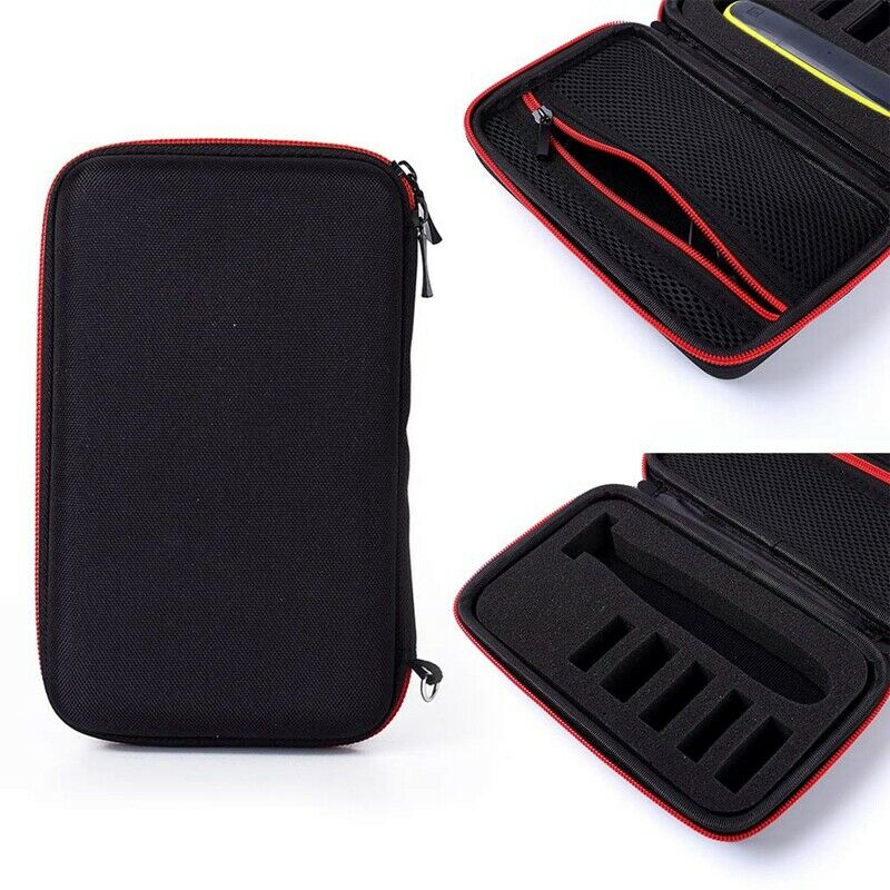 Shaver Case Travel Electric Shaver Storage Organizer Carrying Bag (Red Zipp K2W3