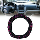 1pc 37-38CM Fashion Auto Car Steering Wheel Cover Purple Flower For Women Girls