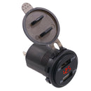 4.2A Dual USB Car Charger with Digital Voltmeter Blue LED Light 12-24V for Car