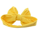 Cute Baby Girls Kids Stretch Bowknot Headband Hairband (Yellow)