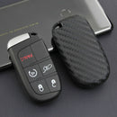 Carbon Fiber Key Fob Chain Ring Case Keychain Accessories For Jeep Dodge Chrysle