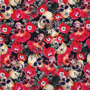 6Pcs 100% Cotton Fabric Pumpkin Skulls Spiders Halloween Decors for DIY Sewing