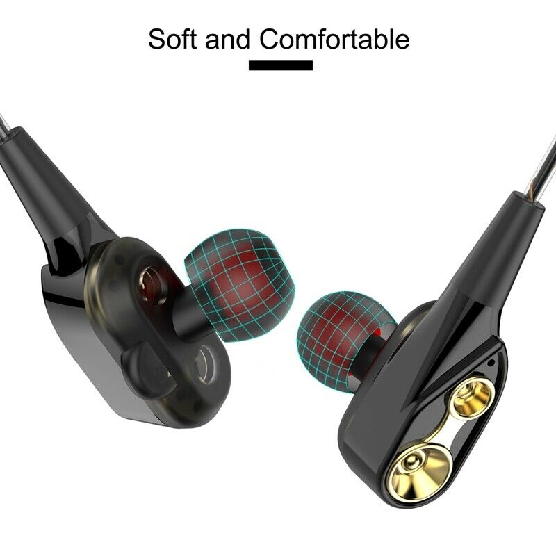 Wired earphone Super Bass Noise Isolation HIFI 3.5mm dual drive stereo In-E Z9B8