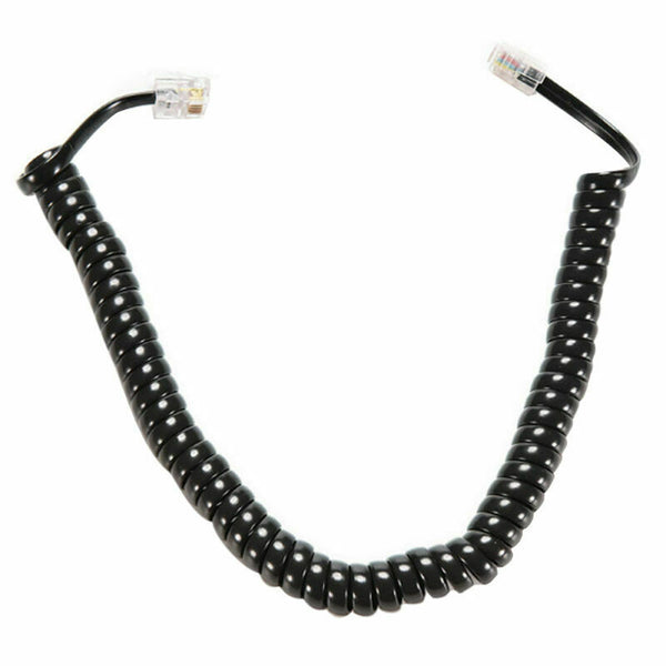10ft Telephone Handset Phone Extension Cord Coil Line Cable Wire Black AU H0J9