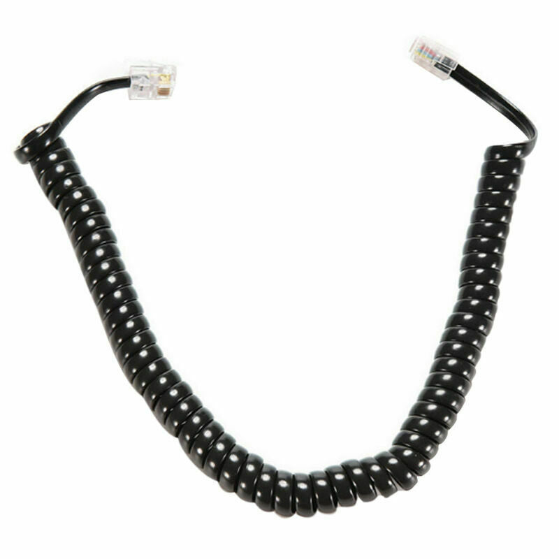 10ft Telephone Handset Phone Extension Cord Coil Line Cable Wire Black AU H0J9