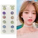 6 Pairs Womens Colorful Earring Galaxy Time Gem Stainless Steel Stud Earrings