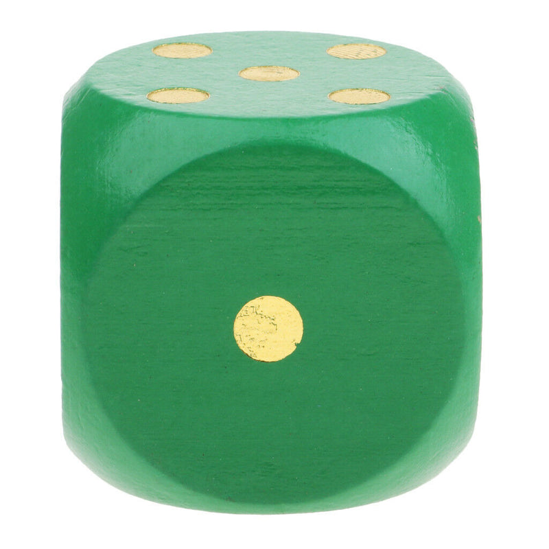 2x Large Wooden Dice D6 Six Sided Dies for D&D RPG Games 1.97'' Green+Yellow