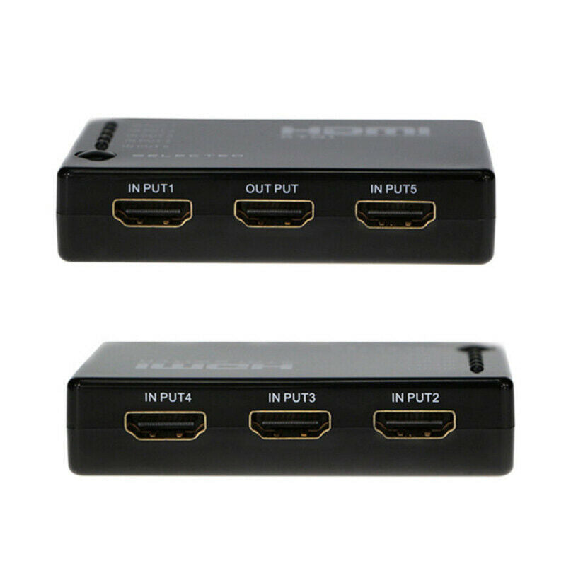 5 PORT HDMI Splitter Switch Selector Switcher Hub+Remote 1080p For HDTV ZKZ