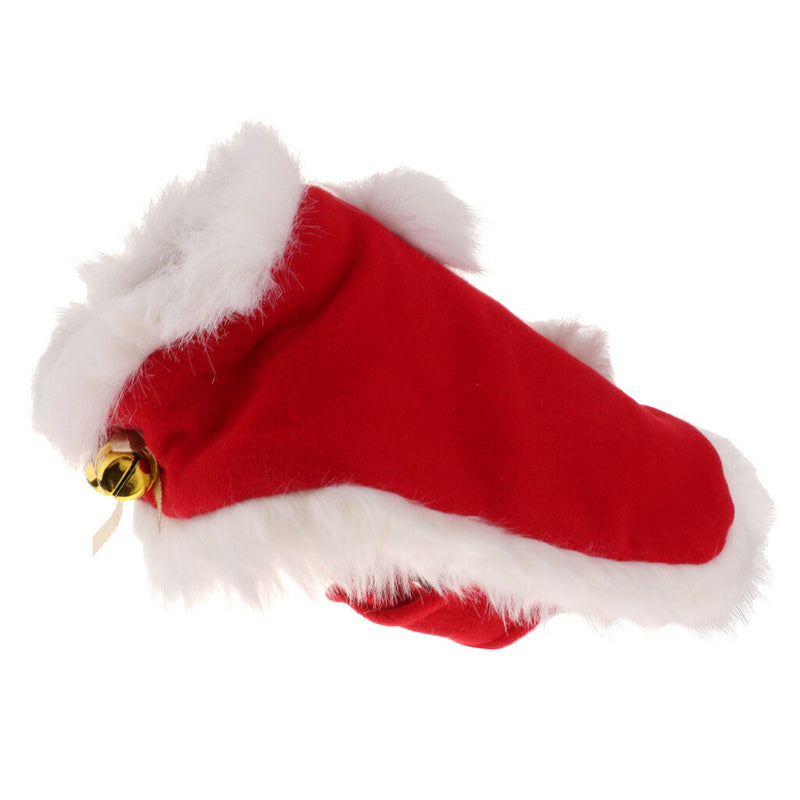 2 Pcs Dog Cat Winter Warm Outfit Red Cloak for Christmas Holiday Dress L/S