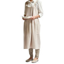 Medieval Washed Cotton Linen Kitchen Apron for Cooking Baking Flower Shop R