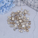 100pcs Wood Flowers and leaves Embellishment Wooden Shape Craft Wedding Decor BX