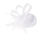Mini Hat Top Hat Mini Barrette Hair Clip Feather White D7T5