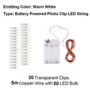USB LED Photo Clips Lamp Garlands Battery for Wedding Xmas Star Light (5m) A