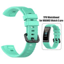 Soft TPU Watch Band Bracelet Wrist Strap for Huawei Band 3 Pro (Lake Blue) A