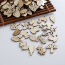 50 Pieces Cartoon Shape Wooden Slices Wooden Pieces Wooden Mold For DIY Craft