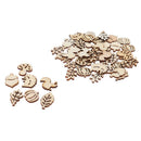 50 PCs Mixed Wooden Craft Squirrel Leaves Mushroom Shape Hedgehog Decorat %ã€Š