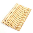 16 Pcs Crochet needles knit in wood knitting wool 2.0 mm - 12.0 mm Crochet  Y8I2