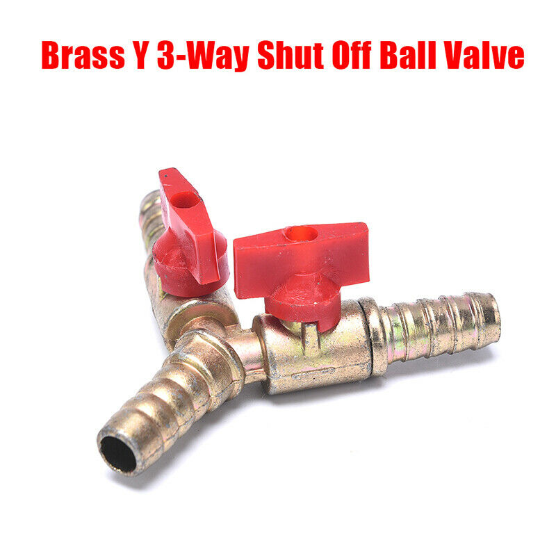 Clamp Fitting Fuel Water Oil Gas 3/8" 10mm Brass Y 3-Way Shut Off Ball Valve Hn