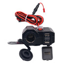 Waterproof Dual USB Motorcycle Cigarette Lighter Socket Outlet Scooter ATV  S6W8
