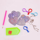 New 5D Diy Diamond Painting Color Heart-Shaped Keychain Pendant Special Sha