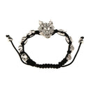 Men Wolf Head Crystal Unisex Adjustable Fashion Braid Bracelet Beads Bangle