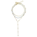 Hip Hop Multi-Layer Imitation Irregular Pearls Chain Metal Beads Line Lock